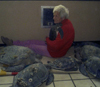 Ila comforts turtles that were rescued during a cold front